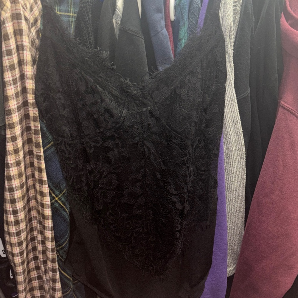 Black Lace Camisole Top